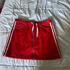 Never Worn, But No Tags Purchased From Urban Outfitters No Longer Sold Adidas Skirt, Dr Closet, Red Skirt, Red Adidas, Red Skirts, Adidas Women, Red White, Urban Outfitters, Red And White