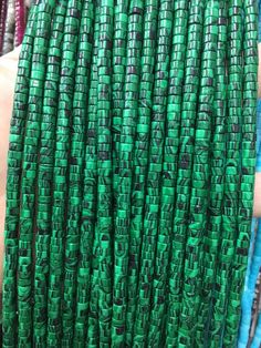 Material: malachiteSize: 2*4mmQuantity: 1 strand   15.5" Green Letter Beads For Jewelry Making, Green Malachite Round Beads, Green Letter Beads, Beaded Flats, Green Malachite, Heishi Beads, Tube Beads, Green Bead, Loose Beads