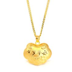 Baikalla Jewelry 24K Pure Yellow Gold Pendant Pendant Only 24k Gold "As You Wish" Ru Yi Charm Necklace Gold Gift, Yellow Gold Chain, Yellow Gold Pendants, Unique Gemstones, Pure Gold, Pretty Jewellery, Diamond Cut, So Beautiful, Gold Pendant