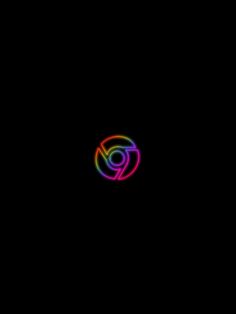 a black background with an image of a circular object in the center and rainbow colors on it