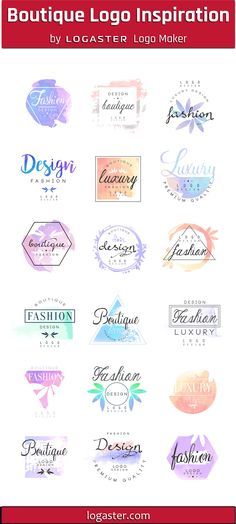 the logos for boutiques and clothing stores are shown in this graphic design guide, which includes