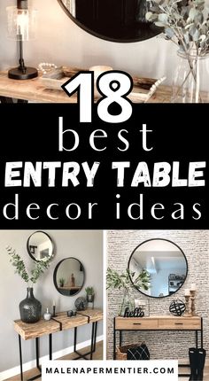 18 Best Entry Table Decor Ideas You Can Recreate On A Budget Modern Farmhouse Living Room Entryway, Small Entrance Way Ideas Front Entry, Entry Way Table With Seating, Hallway Tables Ideas, Entry Way Furniture Small Spaces, Modern Farmhouse Entry Table Decor, Oval Entryway Table, Small Entry Way Table Diy, Farmhouse Sofa Table Decor Ideas