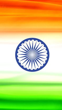 the flag of india is shown in this artistic photo with an orange, white and green background