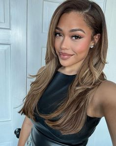 highly favored. | Instagram Black Fading Into Blonde Hair, Ash Brown Black Women, Hair Color Ideas On Brown Skin, Jordyn Woods Hair, Hair Color For Light Skin Tone, Blonde Hair Brown Skin, Light Honey Brown Hair, Blonde Hair On Brown Skin, Olive Skin Tone Hair Color