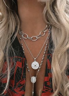 Pebby Forevee | Silver Chain Necklace: silver necklace, silver jewelry, water resistant jewelry, cross necklace, longline necklace, edgy style, layered necklaces, necklace layering, necklace stack