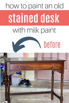 How to Paint and Old Desk Refinished Writing Desk, Writing Desk Makeover, Small Writing Desk, Blue Painted Furniture