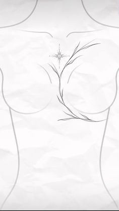 a drawing of a woman's torso with the shape of a flower on it