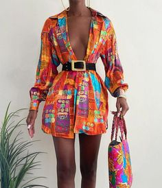 Sexy Printed Long Sleeve Dress from woosus