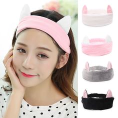 AmazonSmile : Women's Cat Ear Headband - 4 Packs VANZAVANZU 2017 New Best Fashionable Cute Fluffy Elastic Makeup Headband Hairband for Shower, Face Washing, Facial Mask, Spa, Cosplay, Party : Beauty Ear Makeup, Mask Spa, Makeup Headband, Cat Ear Headband, Lehenga Red, Face Washing, Spa Party, Cat Ear, Facial Mask