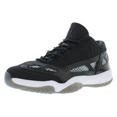 Men's Jordan 11 Retro Low IE Black/Black-White Size: 9.  Gender: male.  Age Group: adult. Retro Basketball Shoes, Nike Air Jordan 11, Jordan 11 Retro Low, Black Leather Sneakers, Air Jordan 11 Retro, Jordan 11 Retro, Mens Nike Shoes, Mens Nike Air, Running Shoes Nike