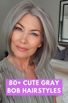 Are you tired of the same old hair color and style? Are you looking for a chic, modern look that stands out from the crowd? Look no further than these adorable gray bob hairstyles! These Long Bob Gray Hair, Gray Bob Hairstyles, Gray Bob, Hair Styles For Medium Hair, Styles For Medium Hair, Grey Bob Hairstyles, Hair Styles Long Hair, Grey Hair Over 50, Grey Bob