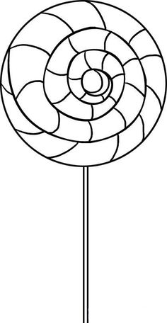 a lollipop is shown in black and white, with the outlines on it