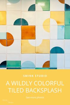 a colorful tile backsplash is featured in this book cover design by simona studio