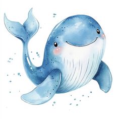 Whale Illustration Cute, Whale Images, Whale Clipart, Ocean Clipart, Whale Drawing, Whale Illustration, Cute Whale, Baby Whale, Watercolor Whale