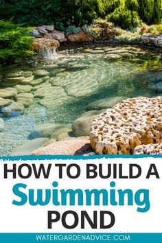 how to build a swimming pond with rocks and water in the middle is an easy guide for beginners