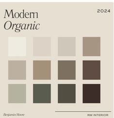 the modern organic color scheme is shown in shades of brown, beige and greys