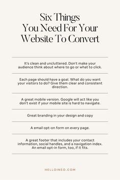 six things you need for your website to convert