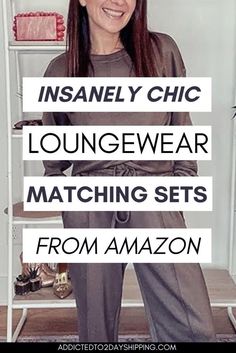 Looking for the perfect blend of style and comfort? These Amazon sleep and loungewear sets are must-haves for women's fashion. Perfect for creating a casual outfit, these pieces will keep you feeling relaxed and looking effortlessly stylish during your downtime. Chic Loungewear, Matching Sets, Lounge Wear