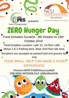 an advertisement for the zero hungry day