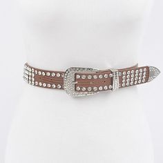 Imported STUDDED POLY BELTBrown.White.BlackFBJ Studded Poly Belt Authentic Corsets, Waist Trainers, Belt Brown, Studded Belt, White Belt, Made Clothing, Rhinestone Studs, Streetwear Fashion Women, Dressy Outfits