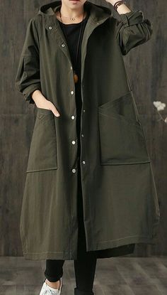 Oversized Long Coat, Fall Coats, Fall Green, Asymmetrical Coat, Fall Fashion Coats, Iranian Women Fashion, Coat Women Fashion, Korean Fashion Dress, Green Coat