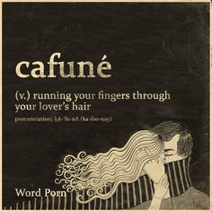 an old book cover with the title cafune written in black and white on it