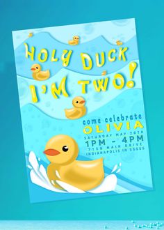 a flyer for a ducky party with rubber ducks