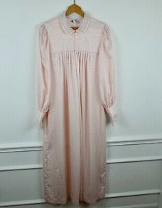 ad eBay - It has small stains and holes on fabric on skirt area, lightened/whitish spot on elbow on back of sleeve, see photos. It is a half zip style with the zipper going halfway down the front of the dress. Vintage Christian Dior, House Dress, Sleepwear Robe, Half Zip, Christian Dior, Vintage Ladies, Vintage Outfits, The Dress, Shoe Accessories