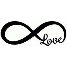 an infinite love symbol with the word love written in cursive writing on it