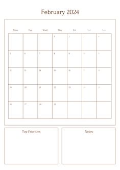 This is a calendar for the month of February 2024.This is a printable February planner to manage your month and to help achieve your goals.

Your purchase includes 4 PDF files.
A4 Size: Monday Start February 2024 Calendar (1 Page)
A5 Size: Monday Start February 2024 Calendar (1 Page)
Letter Size: Monday Start February 2024 Calendar (1 Page)
Half Letter Size: Monday Start February 2024 Calendar (1 Page)
+ Gift File ( To Do List )