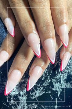 pink french tip nails designs Nagel Design, Nails Colors