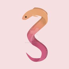 a pink and orange snake on a pink background with the letter s in it's center