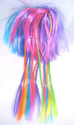 This is brand new elastic ponytail holder with 12" long neon colored braids and colorful synthetic hair. Just a fantastic fun hair accessory! Braid Ponytail, Rainbow Hair Color, Colored Braids, Braided Ponytail Hairstyles, Fun Hair, Picture Puzzles, Neon Rainbow, Hair Braid, Colored Hair