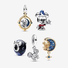 Disney Mickey Mouse & Minnie Mouse Charms Set Charms Disney, Disney Charm Bracelet, Pandora Collection, Disney Charms, Pandora Disney, Disney Jewelry, Disney Stitch, Pandora Bracelets, Charm Set