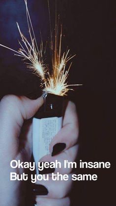 a person holding a lighter in their hand with some kind of firework on it