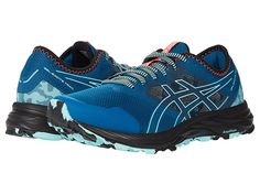 ASICS GEL-Excite Trail - Women's Shoes : Deep Sea Teal/Clear Blue : With every step comes style and comfort when you're staying active with the ASICS GEL-Excite Trail sneakers. Synthetic upper. Lace up closure. Round-toe silhouette. Pattern stitch design on quarter. Textile lining. Rubber lugged outsole for added traction. Imported. Measurements: Weight: 9 oz Product measurements were taken using size 8.5, width B - Medium. Please note that measurements may vary by size. Weight of footwear is ba Trail Sneakers, Staying Active, Asics Women, Asics Gel, Deep Sea, Stitch Design, Brooks Sneaker, Women's Shoes, Womens Sneakers