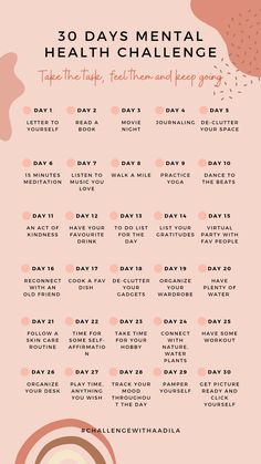 Morning Routine Challenge 30 Day, Mental Health Plan, Mental Health Activities, Healthy Quotes, Health Activities