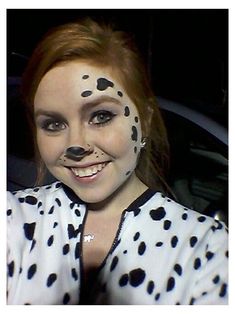 Dalmation Face Paint Women, 101 Dalmations Makeup, Dalmation Costume Makeup, Dalmatian Makeup Women, Dalmatian Face Paint, Dalmatian Costume Makeup, Dalmation Face Paint, Dalmation Makeup, Dalmatian Makeup