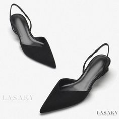 Lasaky - Stylish and Minimalist Solid Color High-Heeled Pumps with Pointed Toe Elegant Chunky Heels, Canvas Boat Shoes, Rough Heels, Black Chunky Heels, Elegant Heels, Shoe Sole, Pointed Toe Heels, Pointed Toe Shoes, Black Women Fashion