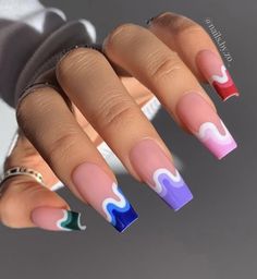 Fantastic Nails, Kpop Nails, Spring Acrylic Nails, Colorful Nail, Colorful Nails, Simple Acrylic Nails, Glow Nails, Acrylic Nails Coffin Pink