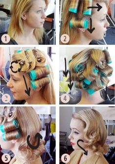 Cabelo Pin Up, Roller Curls, 40s Hairstyles, Vintage Hairstyles Tutorial, Betty Draper, Curl Your Hair, Hairstyles Tutorial, Pin Up Hair, Bob Hair