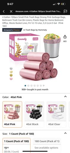 an email page with pink items for sale on the front and back side of it