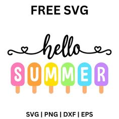 the free svg hello summer ice cream