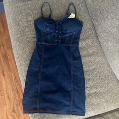 Denim Dress From Windsor , New Still Has The Tag On It. Size Xs Medium Wash Cotton Denim Dress For Night Out, Blue Cotton Denim Dress For Night Out, Blue Denim Dress For Night Out, Windsor Dresses, Dress Brands, Windsor, Denim Dress, Colorful Dresses, Color Blue