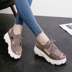 Sandals Gladiator, Footwear Design, Shoes Heels Classy, Female Shoes, Casual High Heels, Sandals Wedges, Sandals Platform, Wedges Sandals, Melissa Shoes