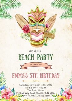 a birthday party with a mask and flowers