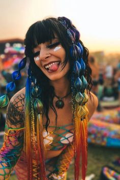 Festival Hair Braids, Rave Braids, Coachella Hair, Festival Braids, Rave Hair, Goddess Braids Hairstyles, Fest Outfits, Hippie Hair, Skin Nails