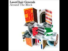 the album cover for lawnchair general's around the block, featuring colorful geometric shapes