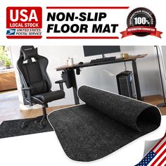 an office chair mat with the words non slip floor mat