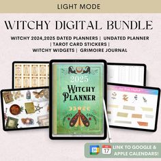 the witch's planner is shown with its contents